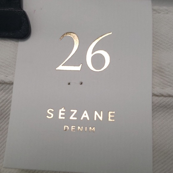 Sezane 1967 ecru denim high rise straight leg pants - Picture 16 of 16